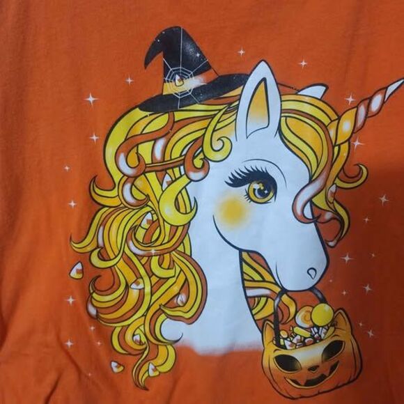 Girls unicorn Halloween Top size 7/8 - Picture 2 of 4